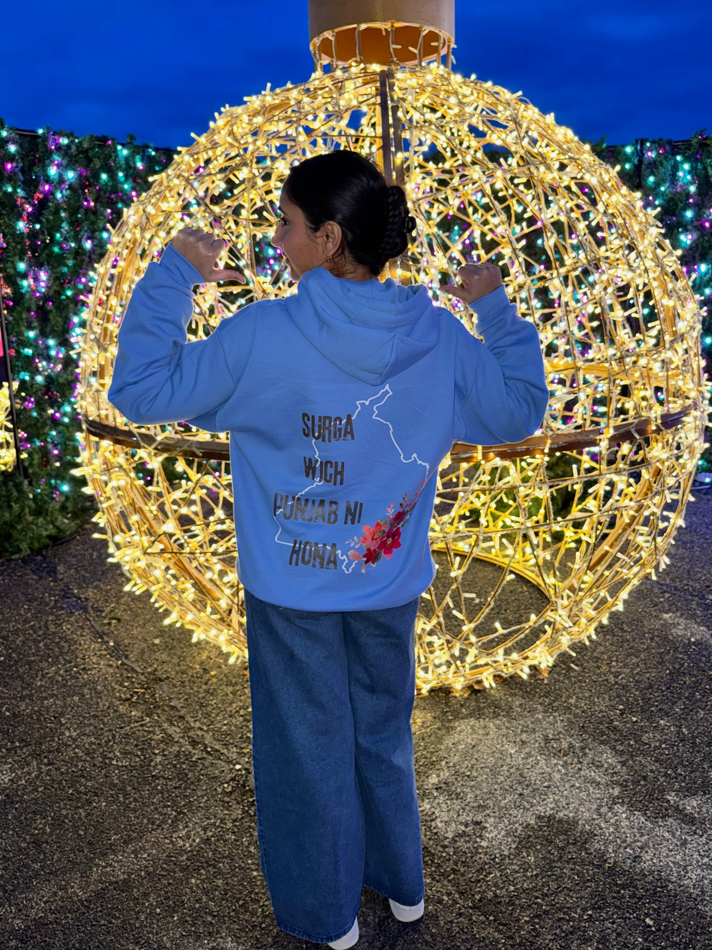 SURGA WICH PUNJAB UNISEX HOODIE sky blue