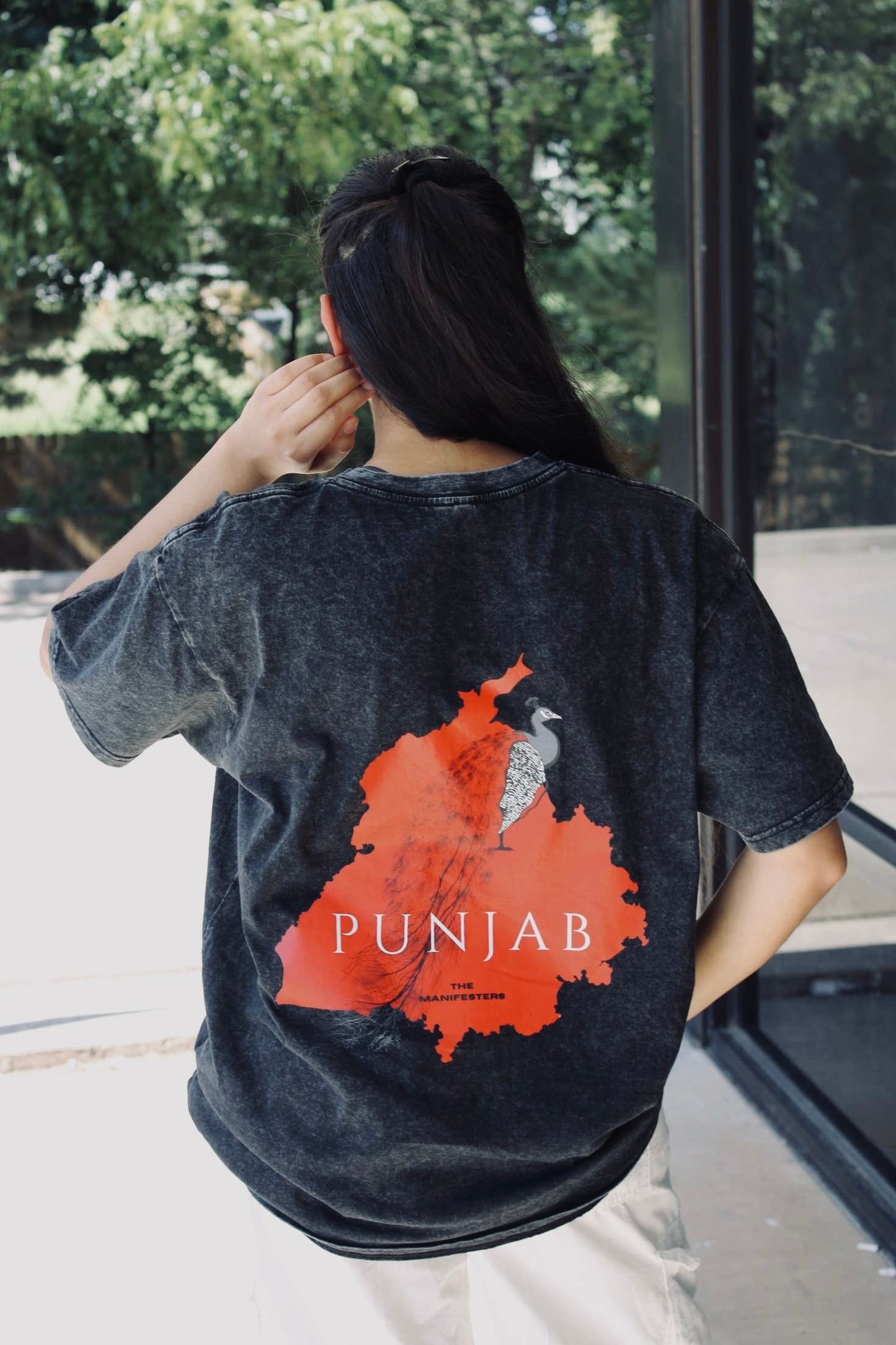RED PUNJAB MORNI STONE WASHED TEE