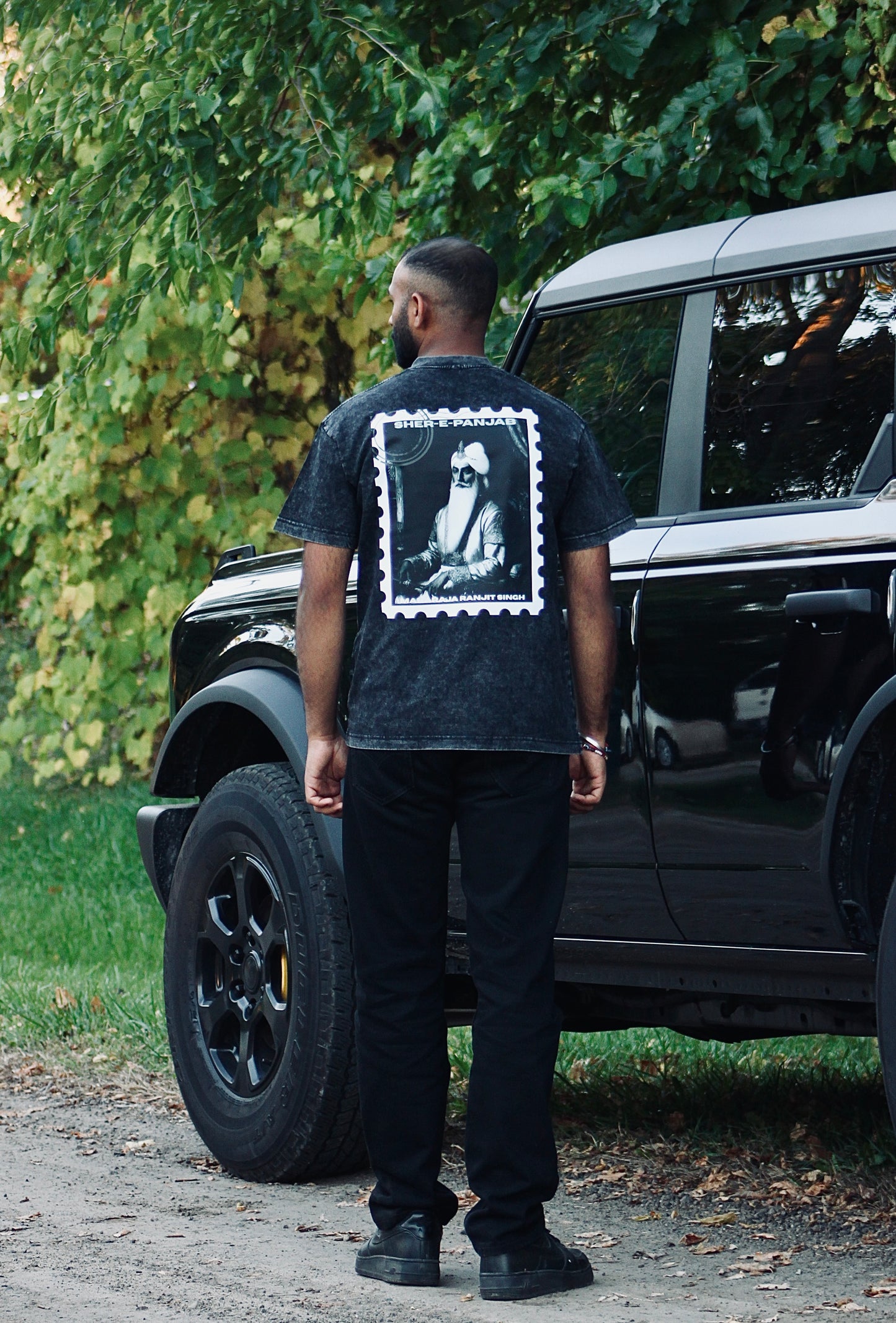 SHER E PUNJAB STAMP STONE WASHED TEE