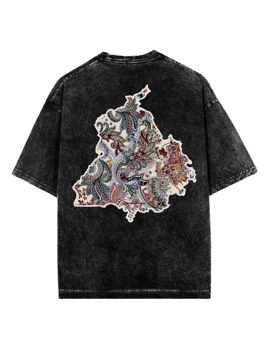 TRADITIONAL FLORAL PANJAB STONE WASHED TEE