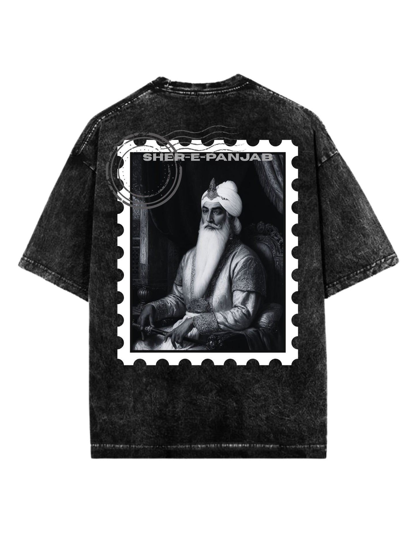 SHER E PUNJAB STAMP STONE WASHED TEE