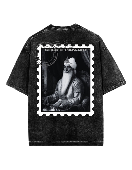 SHER E PUNJAB STAMP STONE WASHED TEE